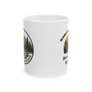 Outdoor Folklore Coffee Mug - Celebrate Conspiracy Deer Creek Retreat and Lasal Lookout Design - 11oz, 15oz